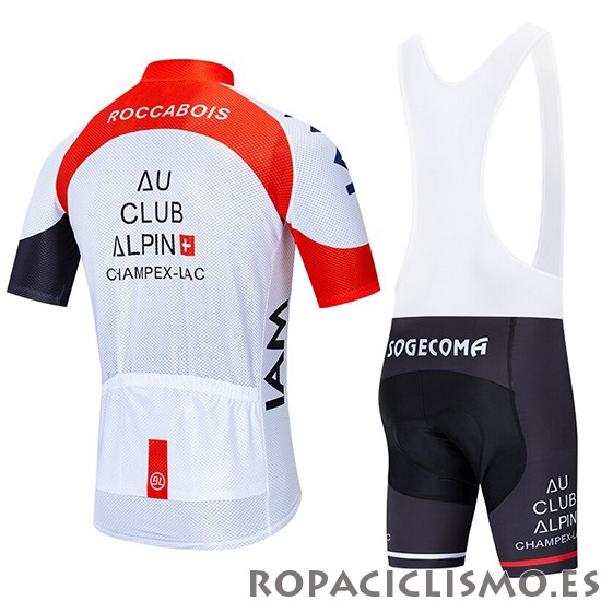 2020 Maillot IAM Tirantes Mangas Cortas Blanco Rojo Negro